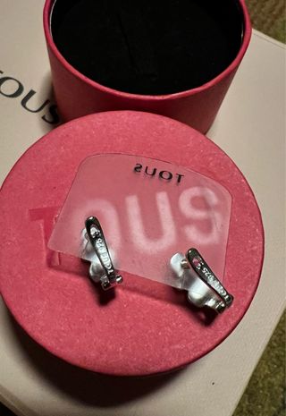 Pendientes Tous Oso Negro Plata