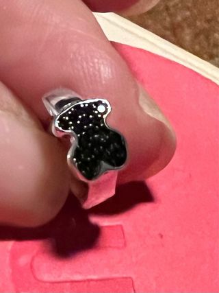 Pendientes Tous Oso Negro Plata