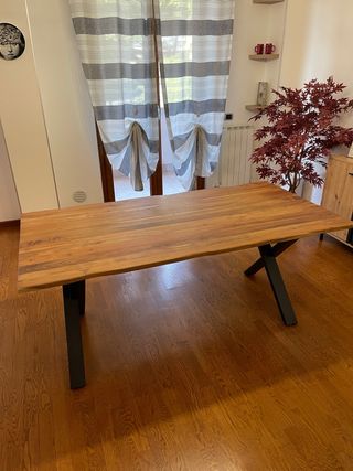 Tavolo allungabile legno e metallo 180/280×90