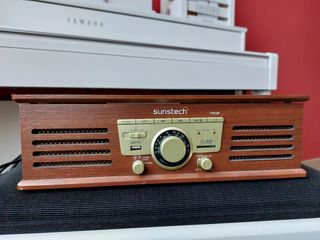 Tocadiscos Sunstech Marrón y Dorado