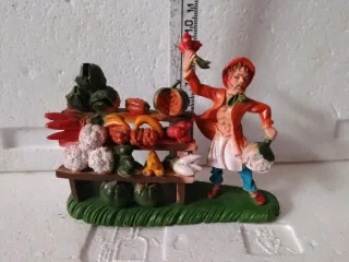 Pastore presepe diorama con bancarella