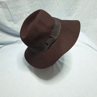 Sombrero lana ala ancha marrón