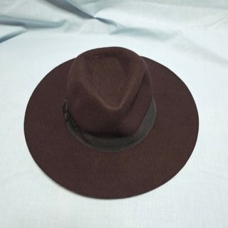 Sombrero lana ala ancha marrón
