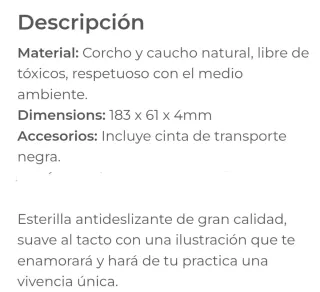 Esterilla Yoga Corcho y Caucho Natural