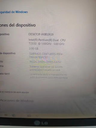 Portátil LG E500 Plata