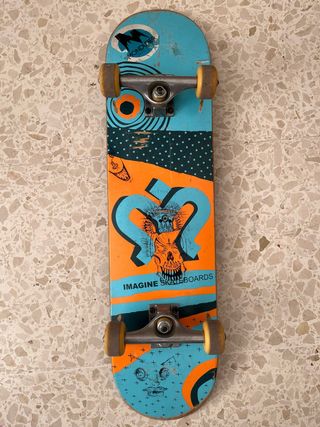 Skate Imagine Skull Orange Blue