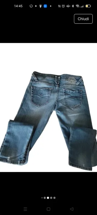 Jeans Donna Blu Strappati Taglia 27"
