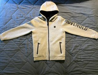 Felpa con zip e cappuccio grigia