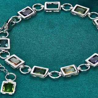 PULSERA PLATEADA CADENA DE CELOSÍAS CON CIRCONITAS