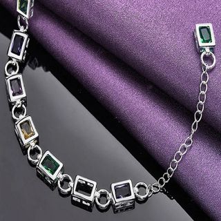 PULSERA PLATEADA CADENA DE CELOSÍAS CON CIRCONITAS