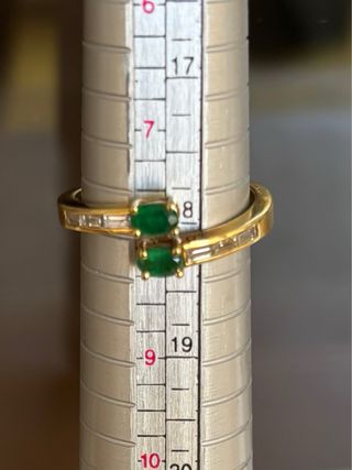 Sortija toi moi esmeralda y brillantes oro