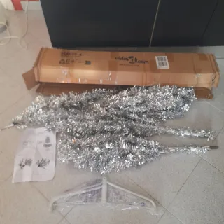 Albero Natale a metà VidaXL Argento 220cm parete