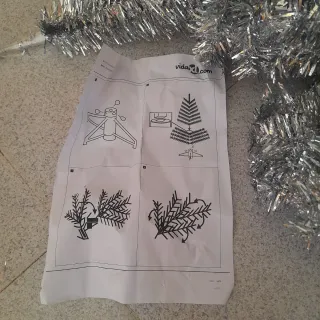 Albero Natale a metà VidaXL Argento 220cm parete