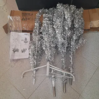 Albero Natale a metà VidaXL Argento 220cm parete