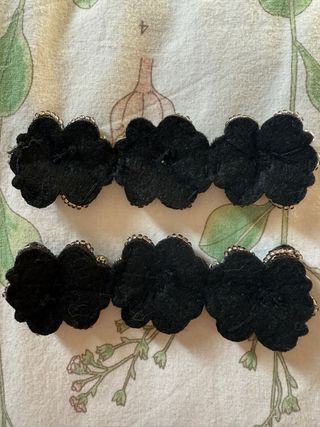 Applicazioni perline e strass fiore nero