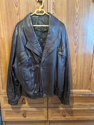 Cazadora vintage de piel Macpherson marrón