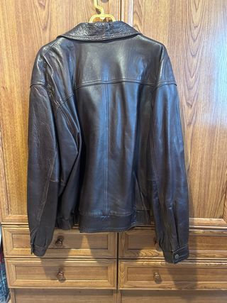 Cazadora vintage de piel Macpherson marrón