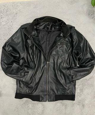 Giubbotto in pelle nero donna