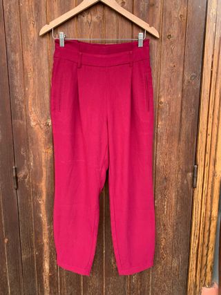 Pantalón ancho granate