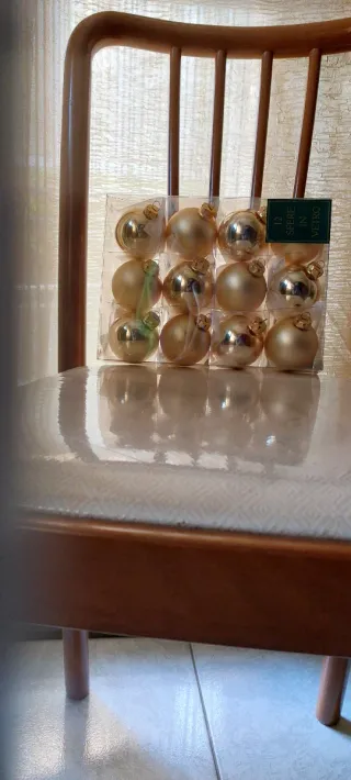 12 Sfere Vetro Oro cm.6