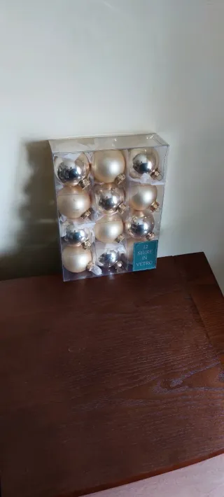 12 Sfere Vetro Oro cm.6