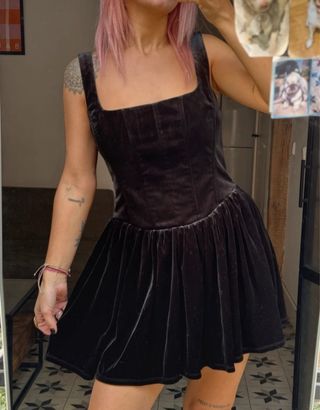 Vestido corsé terciopelo Zara T.S