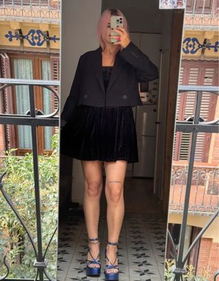 Vestido corsé terciopelo Zara T.S