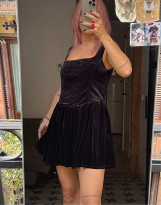 Vestido corsé terciopelo Zara T.S