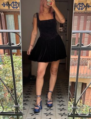 Vestido corsé terciopelo Zara T.S