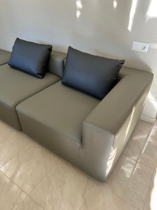 Divano modulare in tessuto nautico verde oliva