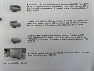 Divano modulare in tessuto nautico verde oliva