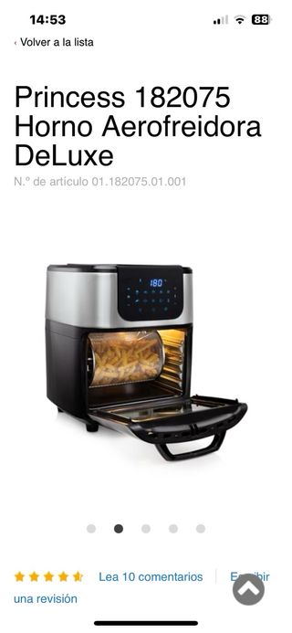 Freidora de aire Princess 3 usos