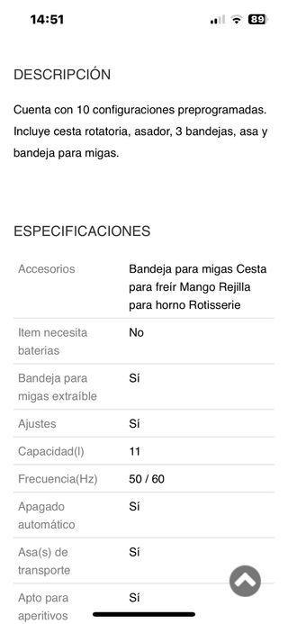 Freidora de aire Princess 3 usos