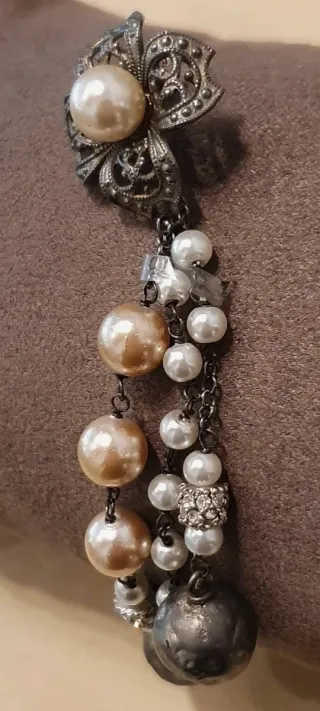 Orecchino singolo Argento 925 e Perle