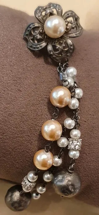 Orecchino singolo Argento 925 e Perle