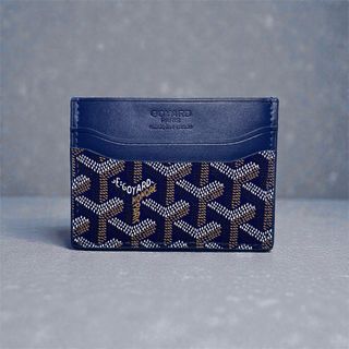 Porta carte Goyard blu e oro