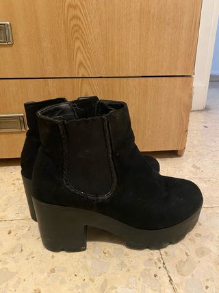 Botines negros plataforma tacón
