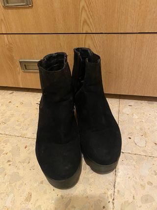 Botines negros plataforma tacón