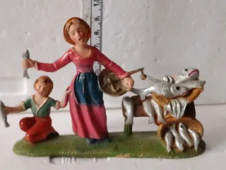 Diorama vintage presepe con figure