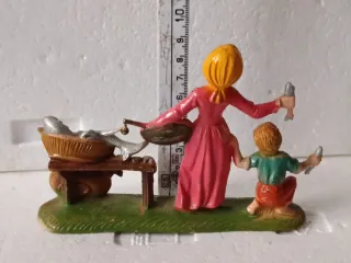 Diorama vintage presepe con figure