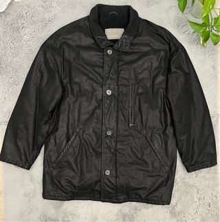 Cappotto lungo vera pelle scamosciata nero