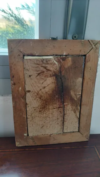 Antiguo cuadro lámina Santa Francisca