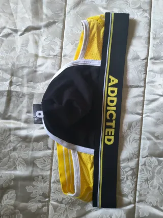 Jockstrap Addicted Nero/Giallo, nuovo