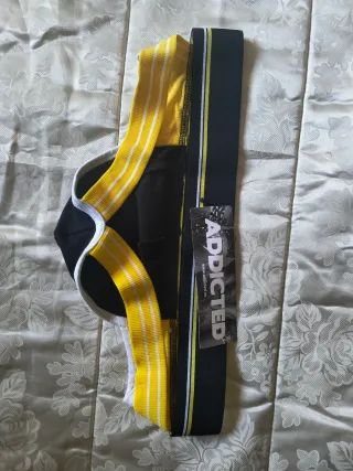 Jockstrap Addicted Nero/Giallo, nuovo