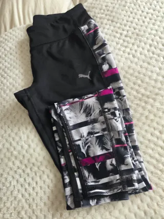 Mallas Puma Negras y Rosas