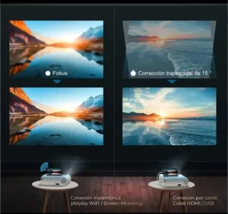 Proyector Yaber 8500 lumenes y pantalla nuevo