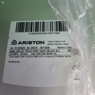 80L Termo Ariston Velis Tech Dry Wifi Calentador