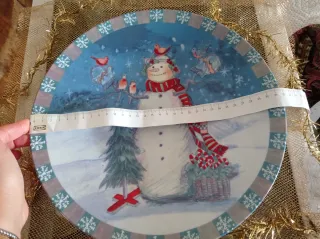 Piatto decorativo natalizio in porcellana