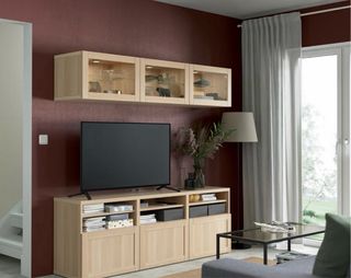 2 Puertas Cristal SINDVIK Efecto Roble Ikea