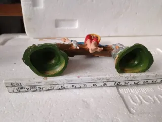 Diorama vintage presepe pescatore con pesci